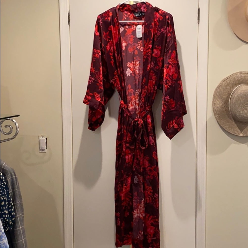 Soma Red Silk Kimono Long Robe